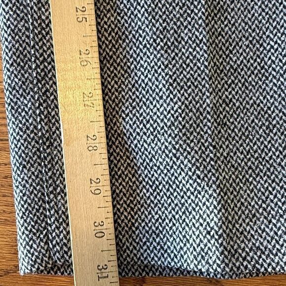 Vintage L.L. Bean Women’s 8 Virgin Wool Silk Trouser Pants Chevron Gray 0BGB7 - Picture 7 of 7